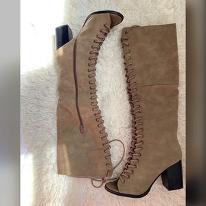 Forever 21 Open toe Lace up Boots